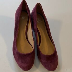 Gianni Bini Suede Flats | Burgundy Wine | Classic Ballet | Size 8